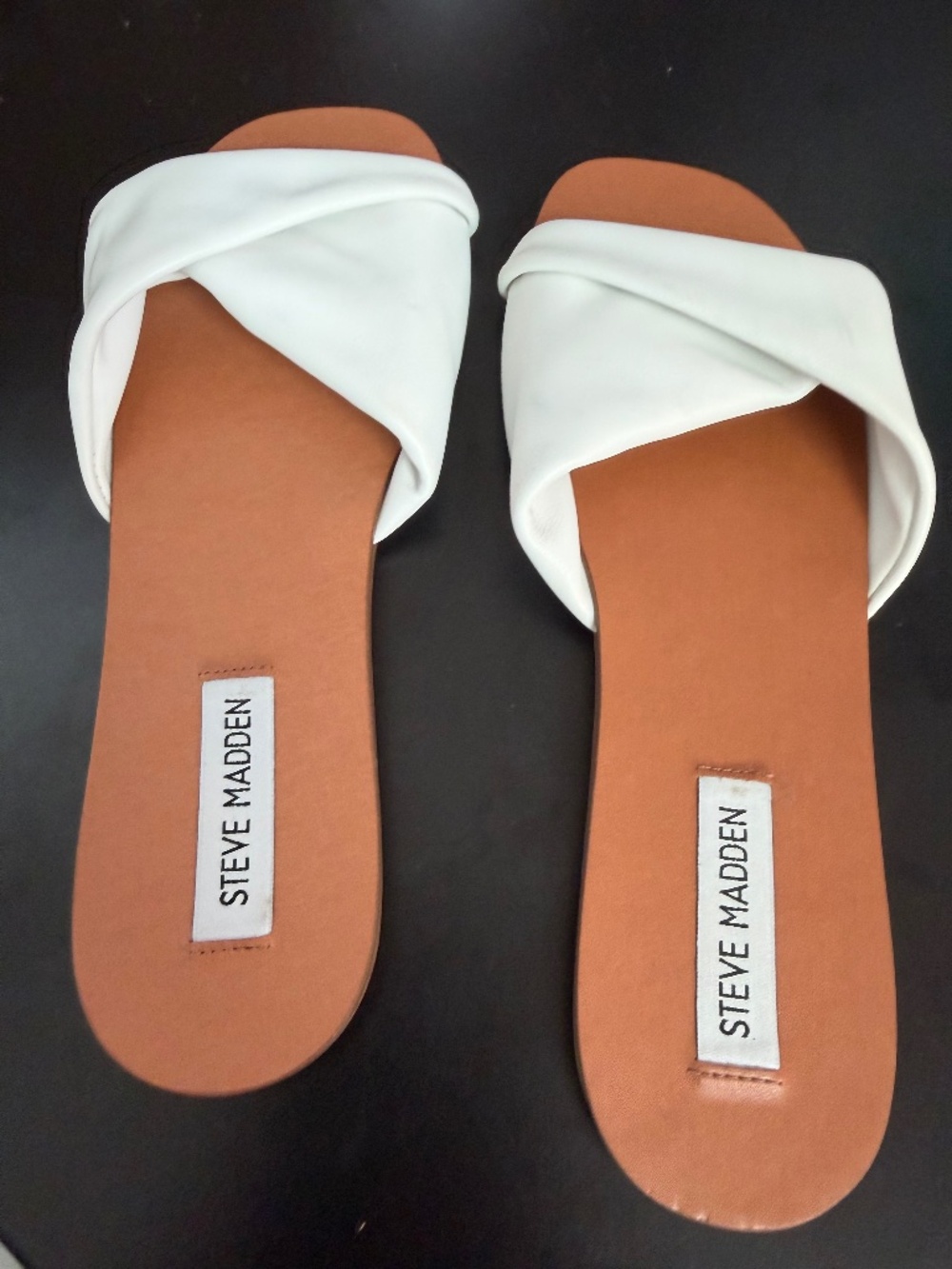 Steve Madden Rayne White Slide Sandals Size 8 New